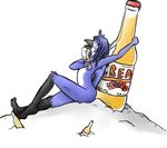  ambiguous_gender anthro avian bird blue_jay ice nude pinup pose rml robin_(rml) snow soda solo 