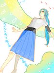  1girl blue_hair female fish long_skirt nefertari_vivi one_piece princess shueisha skirt smile solo 