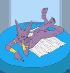  5_toes alien animated beerus bills blinking butt cat claws dragon_ball ear_piercing erection feline hindpaw looking_at_viewer lying male mammal nude on_front paws penis piercing purple_skin solo teasing toe_claws toes uncut yellow_eyes yellowpower 