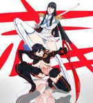  armband bad_id bad_pixiv_id bangs black_hair black_legwear blue_panties boots breasts breasts_apart cameltoe crossed_arms dress epaulettes frown garter_straps gloves grin hand_on_thigh high_heels highlights impossible_clothes junketsu kill_la_kill kiryuuin_satsuki large_breasts leg_lift long_hair looking_afar matoi_ryuuko midriff military military_uniform multicolored_hair multiple_girls navel necktie nipples outstretched_arm panties pantyshot pantyshot_(standing) pleated_dress red_hair reflection sailor_dress scissor_blade see-through senketsu sheath sheathed short_dress short_hair shoujo_donburi sidelocks smile spread_legs squatting standing stepped_on suspenders sword thigh_boots thighhighs turtleneck two-tone_hair underboob underwear uniform very_long_hair weapon white_legwear 
