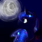  blue_eyes equine female feral friendship_is_magic hair horn horse long_hair mammal moon my_little_pony night outside pony princess_luna_(mlp) ryuredwingsreturn solo stars unicorn 