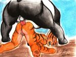  anal anal_penetration anthro ass_up balls bear bent_over big_butt butt chubby dreamworks duo erection eyes_closed fatman84 feline female from_behind fur interspecies kung_fu_panda male mammal master_tigress nude open_mouth overweight panda penetration penis po sex spread_legs spreading straight tiger 