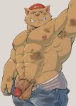  abs adios balls cat chance_furlong clothing feline grin hanna-barbera hat male mammal muscular muscular_male nipples pants pecs penis smile solo swat_kats sweat underwear 