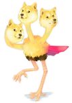  ambiguous_gender avian black_nose canine dodrio dog doge fur fusion looking_at_viewer meme nintendo plain_background pok&eacute;mon shiba_inu tan_fur unknown_artist video_games what what_has_science_done white_background 
