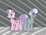  anus cub diamond_tiara_(mlp) duo equine eyewear female feral friendship_is_magic glasses horse mammal my_little_pony pony pussy silver_spoon_(mlp) simple_background tiara young 