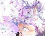  butterfly gray_hair hatsune_miku long_hair tukino_(panna) twintails vocaloid 