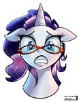  blue_eyes equine eyewear female feral friendship_is_magic fur glasses hair horn horse long_hair looking_at_viewer mammal my_little_pony open_mouth plain_background pony purple_hair rarity_(mlp) skyline19 solo teeth unicorn white_background white_fur 