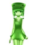  breasts dress female goo goo_girl green_eyes hat minecraft mob_talker plain_background pussy slime translucent transparent_background transparent_clothing video_games 