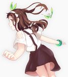  bad_id bad_pixiv_id brown_eyes brown_hair curry_gohan hachikuji_mayoi hair_half_undone long_hair monogatari_(series) onimonogatari profile ribbon solo torn_clothes 