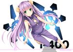  aoki_hagane_no_arpeggio blush bun_cover character_name chinese_clothes copyright_name double_bun english green_eyes i-400_(aoki_hagane_no_arpeggio) kaguyuu long_hair pants personification purple_hair shirt shoes sleeveless sleeveless_shirt solo white_background 