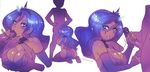  blue_hair blush breasts clothed clothing crown cutie_mark erection fellatio female friendship_is_magic hair human humanized humanoid_penis looking_at_viewer male mammal maniacpaint my_little_pony not_furry oral oral_sex penis princess_luna_(mlp) sex skimpy straight sucking 