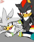  anal_penetration anthro anus balls biting_lip black_fur chest_tuft erection fur gay gloves hedgehog humanoid_penis jetfrozen lip_bite lying male mammal on_side penetration penis red_eyes sega sex shadow_the_hedgehog silver_the_hedgehog sonic_(series) spread_legs spreading tongue tuft yellow_eyes yetfrozen 