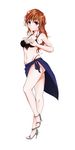  bad_id bad_pixiv_id bikini black_bikini blue_sarong brown_eyes brown_hair front-tie_bikini front-tie_top high_heels highleg highleg_bikini highleg_swimsuit langqing_zoutianya long_hair open_toe_shoes original sarong shoes solo swimsuit 