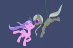  bdsm bondage bound cub cutie_mark darkdoomer diamond diamond_tiara_(mlp) duo equine female feral friendship_is_magic headphones headset horse kissing mammal ms_paint my_little_pony pony saliva silver_spoon_(mlp) silverspoon tiara wires young 