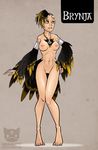  breasts brynja_(coc) corruption_of_champions facial_piercing feathers female hair harpy ninjakitty nipple_piercing nipples original_character piercing pussy small_breasts tattoo wings 