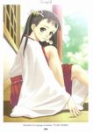  copyright_request hair_ornament highres japanese_clothes legs long_legs miko mouth_hold petite solo tanaka_takayuki 