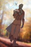 anthro avian bag bird clothed clothing duo hi_res kobold male nariikhan outside scalie standing walking