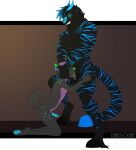2018 anthro anthro_on_anthro anthro_penetrated anthro_penetrating anthro_penetrating_anthro balls bambii_dog black_body black_fur blue_eyes blue_nose blue_penis blue_stripes bodily_fluids canid canine canis cum cum_in_mouth cum_inside cum_on_balls deep_throat domestic_dog dragon drinking drinking_cum ejaculation erection fangs felid fellatio fur furred_dragon furred_scalie genital_fluids genitals green_nose hand_on_head hi_res holding_head horn husky hybrid interspecies kage6415 kneeling kneeling_oral_position male male/male mammal mythological_creature mythological_scalie mythology nordic_sled_dog nude oral oral_penetration pantherine pawpads penetration penile penis penis_in_mouth scalie sex simple_background size_difference solo spitz striped_body stripes sucking tail teeth tiger trancehusky
