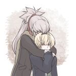  2boys blonde_hair commentary_request fire_emblem fire_emblem_fates grey_hair high_ponytail highres leo_(fire_emblem_fates) long_hair looking_at_viewer male_focus multiple_boys nknaxs ponytail red_eyes takumi_(fire_emblem) yaoi 