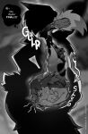 abdominal_bulge anthro braixen duo felid female female/female generation_6_pokemon generation_9_pokemon greyscale hi_res internal mammal meowscarada monochrome nintendo onomatopoeia organs paws pokemon pokemon_(species) sound_effects stomach swallowing text thought_bubble vore voremaxx willing_prey