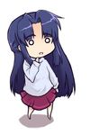  achakura asakura_ryouko blue_hair chibi long_hair o_o rohto solo suzumiya_haruhi-chan_no_yuuutsu suzumiya_haruhi_no_yuuutsu 