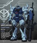  cable character_name circuit_board_background colored_lineart dtcy emblem english_commentary english_text engrish_text gatling_gun gouf gouf_custom gundam gundam_08th_ms_team gundam_gquuuuuux highres logo mecha mecha_focus mobile_suit no_humans one-eyed original radio_antenna ranguage redesign robot science_fiction shield shoulder_spikes spikes stats sword weapon yamashita_ikuto_(style) zeon 