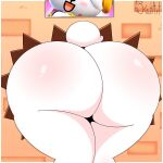  anthro big_butt brawl_stars butt butt_focus colette_(brawl_stars) female feral fur furry_tail hi_res kiut_art lagomorph leporid looking_back mammal nude nude_anthro nude_female pinup pose rabbit solo stuck stuck_in_vent supercell_(company) tail 
