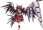  character_request drill horns midriff red_hair redhead short_hair wings 