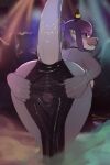 2026 2:3 2_horns absurd_res accessory anthro anus barely_visible_anus barely_visible_genitalia barely_visible_vulva bent_over black_clothing black_dress blush breasts butt closed_smile clothed clothing clothing_pull countershade_anus countershade_face countershade_genitalia countershade_tail countershade_vulva countershading dance_floor digital_media_(artwork) digital_painting_(artwork) dragon dress ear_piercing ear_ring exhibitionism female flashing flashing_pussy furgonomics genital_piercing genitals gold_(metal) gold_jewelry grey_body group hair hair_bun hand_jewelry hi_res horn horn_jewelry inside jewelry lav_(wyvernichor) leaning leaning_forward looking_at_viewer looking_back mouth_closed multicolored_body multicolored_hair mythological_creature mythological_scalie mythology no_underwear painting_(artwork) piercing pink_hair pinup pointy_ears pose presenting presenting_anus presenting_hindquarters presenting_vulva public public_exposure purple_hair raised_tail rear_view ring_piercing scalie skimpy skimpy_dress smile smoke solo_focus tail tail_accessory tail_jewelry two_tone_body two_tone_hair vulva vulva_piercing wingless_dragon wyvernichor