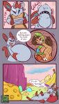 3_fingers 3_toes 4_fingers anthro banana belly bound brown_body brown_fur cheese chespin collar dairy_products digestion digital_media_(artwork) duo eaten_food eclairscollection eeveelution english_text fatal_vore feet fingers food fruit fur generation_6_pokemon grey_body grey_fur gulp_(sound_effect) hi_res hymin_(hybrid-mind) male multicolored_body multicolored_fur nintendo oral_vore plant pokemon pokemon_(species) red_body red_fur red_tail shove signature speech_bubble strawberry swallowing sylveon tail text toes vore