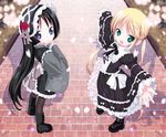  black_hair blonde_hair blue_eyes gothic_lolita green_eyes hayate_no_gotoku! kiira lolita_fashion long_hair multiple_girls outstretched_arms saginomiya_isumi sanzen'in_nagi spread_arms wa_lolita younger 