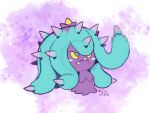 2026 4:3 abstract_background ambiguous_feral ambiguous_gender aquatic blue_eyes censored closed_frown dated echinoderm feral frown generation_7_pokemon gesture guide_lines hand_gesture hi_res mareanie middle_finger mosaic_censorship mouth_closed multicolored_body nintendo pokemon pokemon_(species) pupils purple_body purple_spikes rongs1234 signature solo teal_body teeth yellow_pupils yellow_sclera