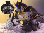 4:3 5_fingers anal anal_penetration animal_genitalia animal_penis anthro anthro_on_anthro anus badger ball_tuft balls beard bed bed_sheet bedding biceps black_balls black_nose black_penis bodily_fluids braided_beard braided_hair chronos_(duke-jarnunvosk) claws cowgirl_position cum cum_in_ass cum_inside cum_on_balls cum_on_own_penis cum_on_partner cum_on_partner's_chest cum_on_partner's_face cum_on_penis cum_on_self cum_on_sheets cutaway duo equine_genitalia equine_penis eye_contact facial_hair facial_horn facial_piercing felkin finger_claws fingers from_front_position fur furniture genital_fluids genitals grey_body grey_fur hair hand_on_penis handjob handjob_while_penetrating hi_res horn hybrid hybrid_genitalia hybrid_penis kangaroo kneeling knot knotted_equine_penis knotted_penis looking_at_another lying macropod male male/male mammal marsupial mono_(badgeroo) multicolored_body multicolored_fur multicolored_penis muscular muscular_anthro muscular_male mustelid musteline neck_tuft nose_horn nose_piercing nose_ring on_back on_bed on_bottom on_top open_mouth penetration penile penile_penetration penis penis_in_ass piercing pink_tongue plussun power_bottom ring_piercing septum_piercing septum_ring sex toe_claws tongue tongue_out tuft two-handed_handjob white_body white_fur yellow_eyes yellow_penis yellow_tongue