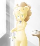  animal_costume aqua_eyes artoria_pendragon_(all) bad_id bad_pixiv_id blonde_hair fate/stay_night fate_(series) lion_costume neri_gozu saber solo sword weapon 