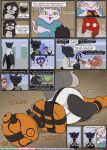  absurd_res ankle_cuffs anthro asylum bat blindfold blush booties comic cuff_(restraint) diaper doctor esmeralda_kingsley felid feline female gag group hand_puppet hi_res hood hospital male male/female mammal medical procyonid puppet raccoon restraints straitjacket the_padded_room trio 