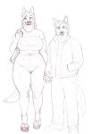 2026 absurd_res age_difference anthro belt big_breasts black_nose bottomwear breasts canid canine canis clothed clothing denim denim_bottomwear denim_clothing domestic_dog eyebrows eyelashes female footwear fully_clothed german_shepherd hair hand_holding handbag herding_dog hi_res jacket jeans kelsie_(wolfjuice) looking_at_viewer male mammal markings mature_female mole_(marking) monochrome mother_(lore) mother_and_child_(lore) mother_and_son_(lore) nipple_outline older_female pants parent_(lore) parent_and_child_(lore) parent_and_son_(lore) pastoral_dog shirt shoes short_hair simple_background sketch sneakers son_(lore) standing t-shirt thick_thighs topwear white_background wide_hips wolfjuice younger_male zach_(wolfjuice)