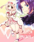  1girl alice_(tales) blue_eyes blush boots character_name decus heart knee_boots purple_hair short_hair smile star tales_of_(series) tales_of_symphonia tales_of_symphonia_knight_of_ratatosk white_bloomers white_hair yellow_eyes yukito_mayumi 