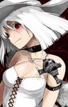  amanita_virosa choker hat mushroom oso-teki_kinoko_gijinka_zukan oso_(toolate) personification red_eyes skull solo white_hair wings 