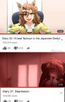  absurdres alterworshiper chair depressed diary_30:_superman_is_coming_to_school_(meme) door ears_down highres instant_loss jacket jungle_pocket_(champion's_battle_cry)_(umamusume) jungle_pocket_(umamusume) looking_at_viewer meme open_clothes open_jacket red_light sitting tracen_training_uniform umamusume youtube 