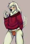  blush bulge canine clothing dog family_guy gay jasper male mammal pantless shirt solo speedos unknown_artist 