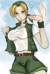  blonde_hair breasts kasamoto_eri large_breasts metal_slug sweat uirou-zazami wet wet_clothes 