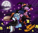  2013 blush broom butt cape cutie_mark equine female feral friendship_is_magic full_moon halloween hat holidays horn horse moon my_little_pony night pony purple_eyes smile sssonic2 trixie_(mlp) twilight_sparkle_(mlp) two_tone_hair unicorn 