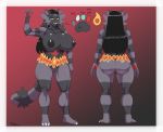  2019 big_breasts breasts butt domestic_cat felid feline felis female green_eyes hair huge_breasts incineroar long_hair mammal model_sheet nintendo nude plankboy pok&eacute;mon pok&eacute;mon_(species) pussy solo standing video_games 