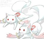  clone closed_mouth creature kyubey mahou_shoujo_madoka_magica no_humans red_eyes simple_background sketch tail translation_request white_background yoplait 