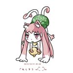  2012 :3 animal_ears blush cat_ears dated emoticon full_body handstand long_hair multicolored_hair multiple_tails original pink_hair simple_background solo sweatdrop tail top-down_bottom-up translation_request two-tone_hair upside-down v-shaped_eyebrows very_long_hair white_background yanagi_yagiaji 