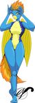  alpha_channel anthro anthrofied breasts brown_eyes equine eyewear female friendship_is_magic goggles hair horse looking_at_viewer mammal my_little_pony orange_hair pegasus plain_background pony skinsuit solo spitfire_(mlp) standing transparent_background two_tone_hair wings wonderbolts_(mlp) xlblackinklx 