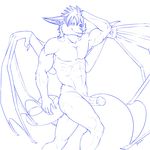  abs anthro bat biceps claws danza erection flexing fur glans grin hair half-closed_eyes humanoid_penis looking_at_viewer male mammal muscles nude pecs penis pinup plain_background pose presenting rodent sheath sketch smile solo standing toned vein white_background wings 