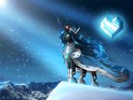  cool_colors equine female feral friendship_is_magic horn mammal my_little_pony queen_chrysalis_(mlp) royalty snow snowing solo yula568 