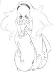  female headband hex_maniac monochrome naga nintendo pok&#233;mon pok&eacute;mon seviper unknown_artist video_games what_has_science_done 