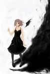  black_dress black_wings chain darkness dress full_body looking_at_viewer original pantyhose pigeon-toed shoes short_hair single_wing solo standing travo wings 
